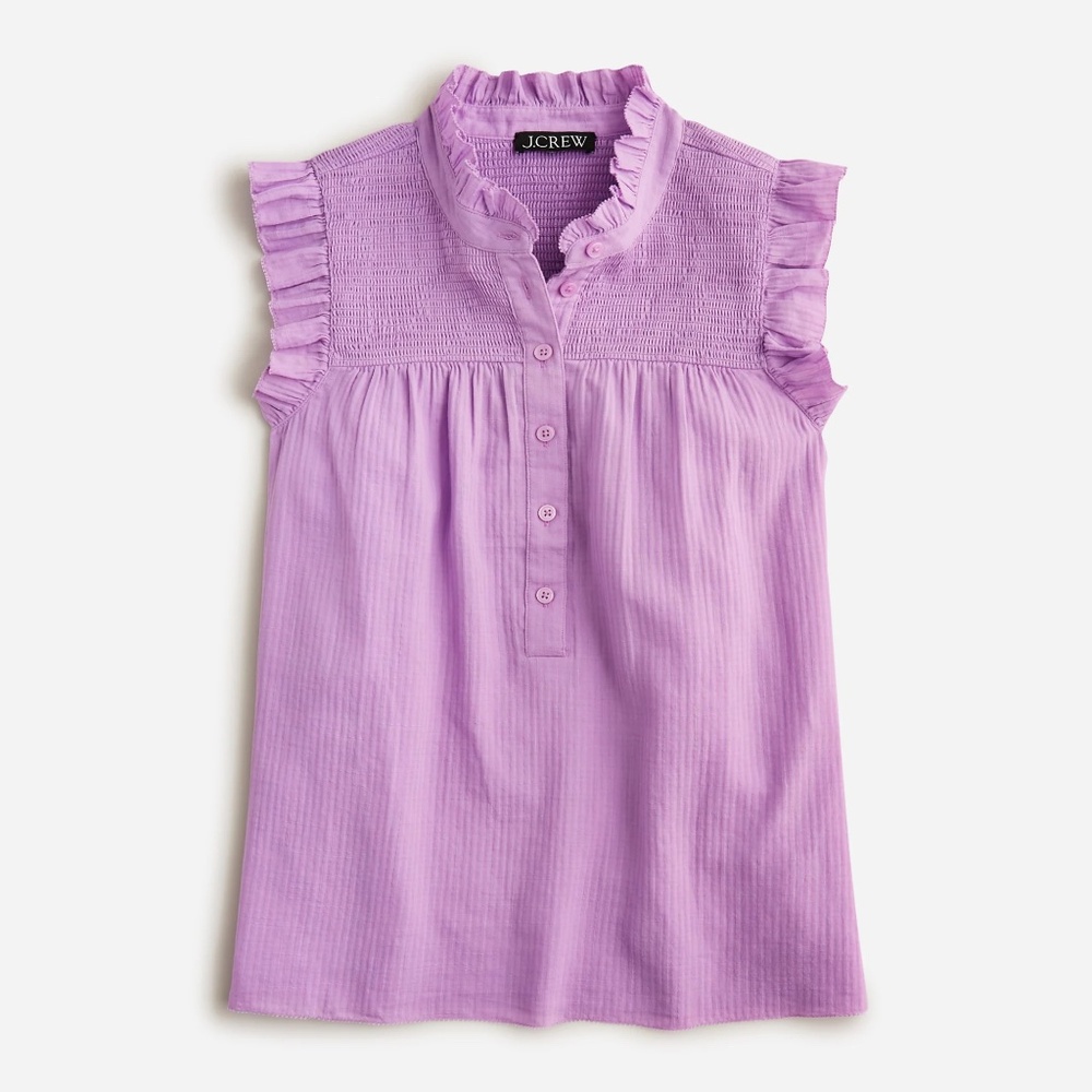 J Crew Garden Top in Soft Gauze, Lilac, Medium